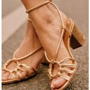 Sezane gold Gloria sandals